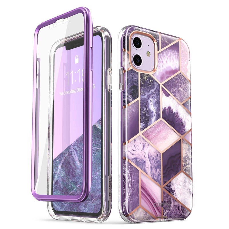 i-Blason For iPhone 11 Case 6.1 inch Release) Cosmo Full-Body Glitter Marble Bumper Cover with Built-in Screen Protector