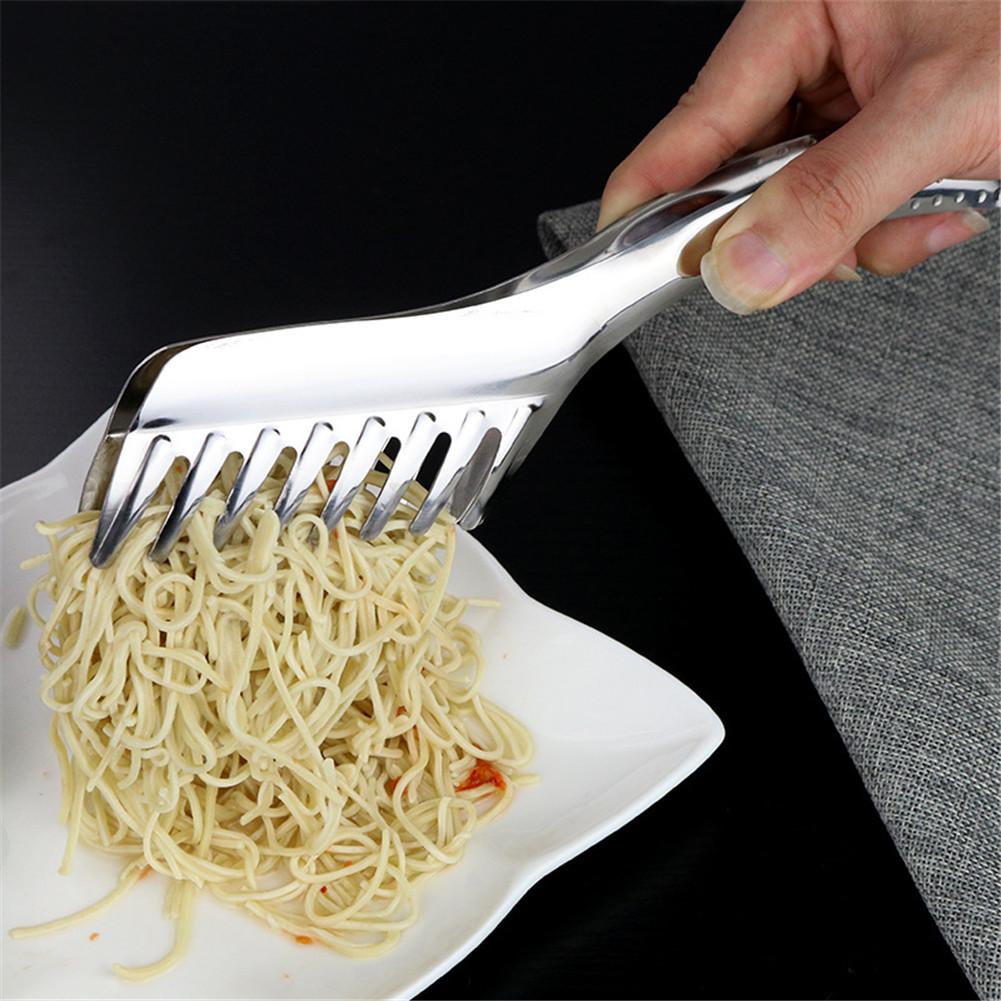 Rustfrit stål nudler klip mad kam spaghetti tang pasta klip mad holder til madlavning pasta restaurant køkken tilbehør
