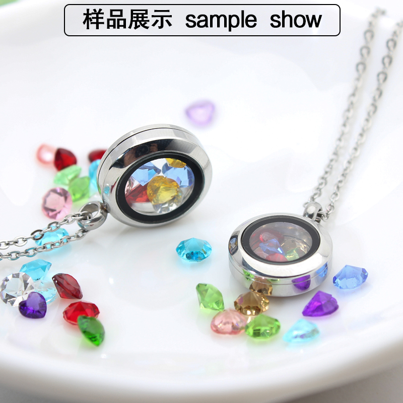 Mini médaillon flottant à mémoire de forme, médaillon rond en acier inoxydable, médaillon torsadé en verre adapté aux chaînes de colliers et de bracelets, 15mm 17mm, 1 pièce