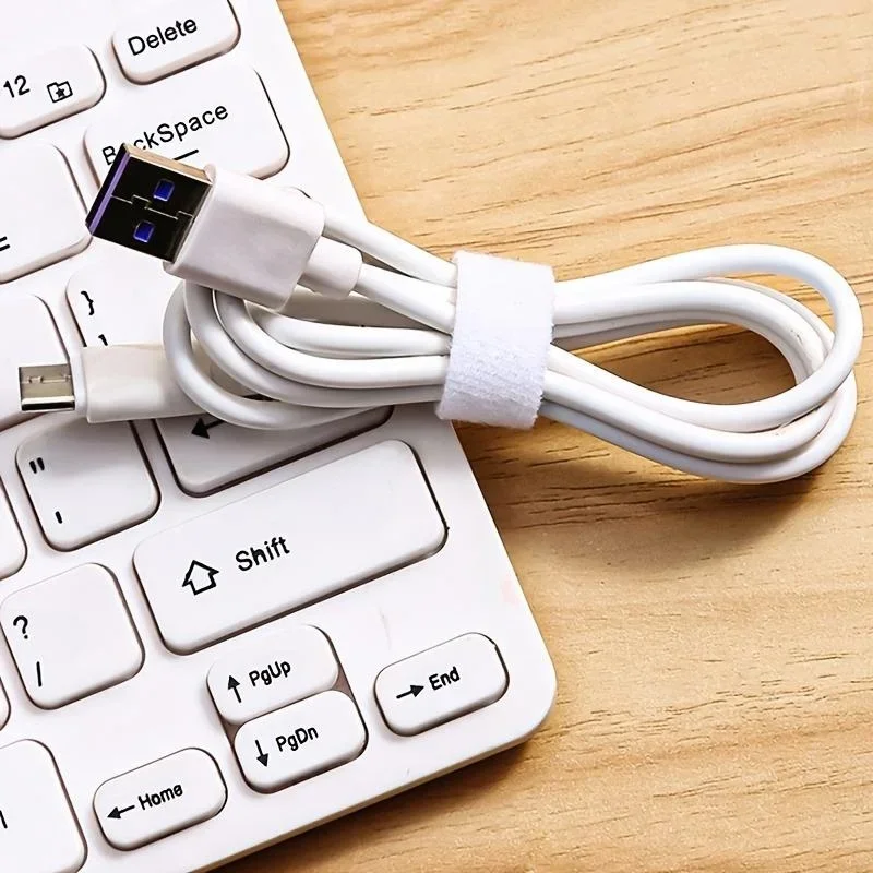 Orden de cables de 5m, organizador de cables reutilizable, enrollador de cables de escritorio, organizador de bridas, dispositivo de almacenamiento de protección de línea de datos