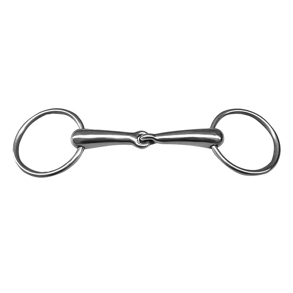 Equipo de acero inoxidable Snaffle Bit duradero pulido anillo de boca portátil curvo caballo Mini Accesorios