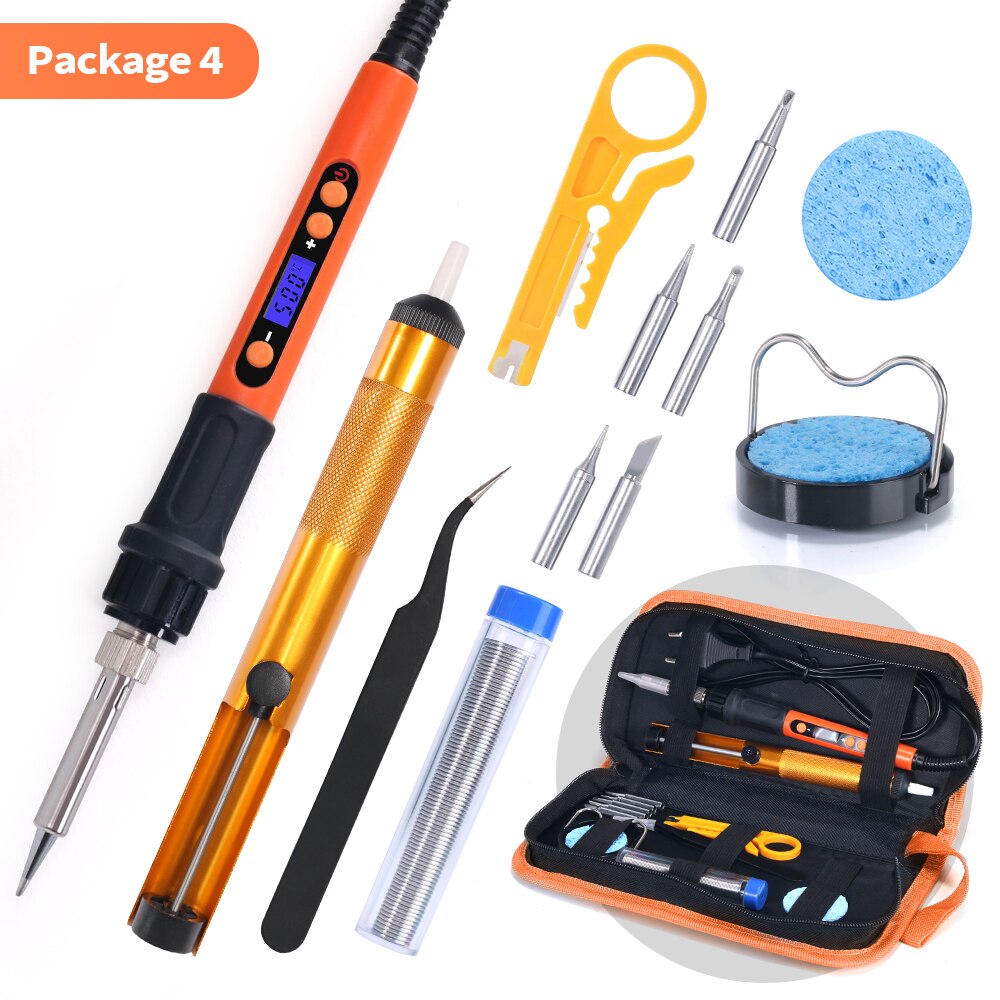 Silverflo Electric soldering iron Kit Set 100W LCD Digital Display Adjustable Temperature Soldering Iron 220V/110V Welding Tools