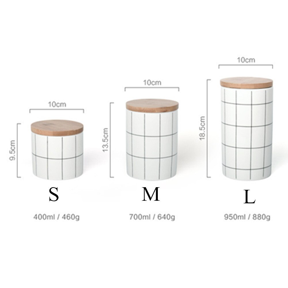 Nordic round heat-resistant ceramic sealed tank large storage tank storage tank three-piece cover storage suit storage bottle