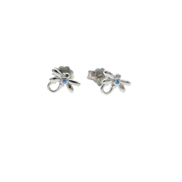 Real 925 Sterling Silver Small Cute Minimal Stud Earring For Women Starfish Bee Butterfly Spider Dragonfly Charm Jewelry: E821-P