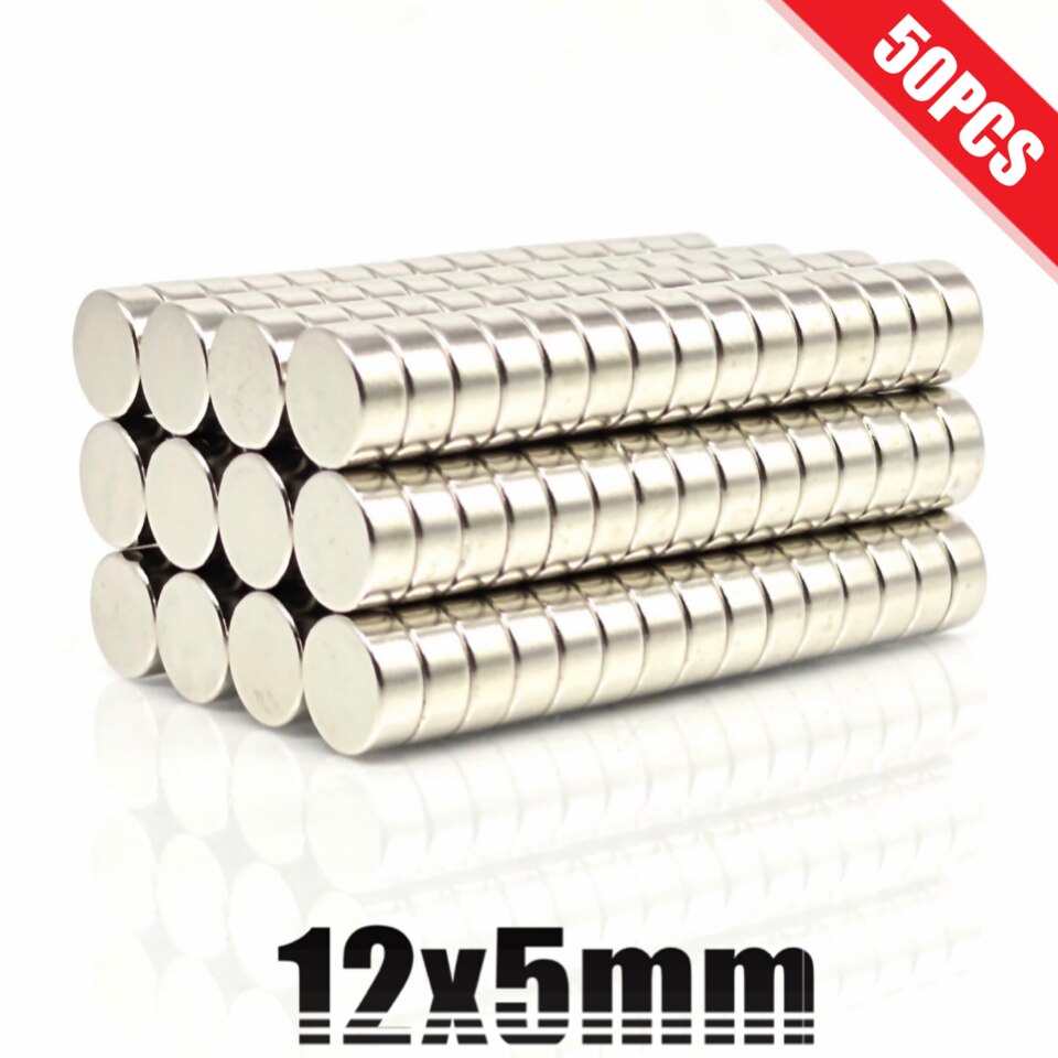 100pcsN35round magnet12x1 12x1.5 12x2 12x3 12x4 12x5 12x5 12x6permanent neodymium magnet ndfeb super strong powerful magnets12X1: 12x5(50Pcs)