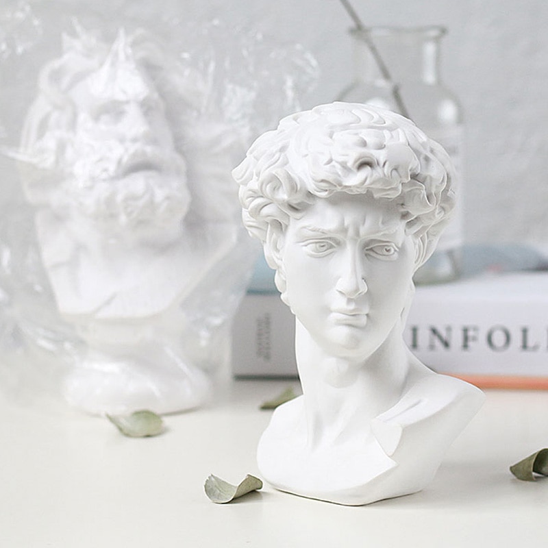 Noordse klassieke figuur gipsen beeld moderne minimalistische hars ambachten retro 3d mini schets avatar kunst model huisdecoratie