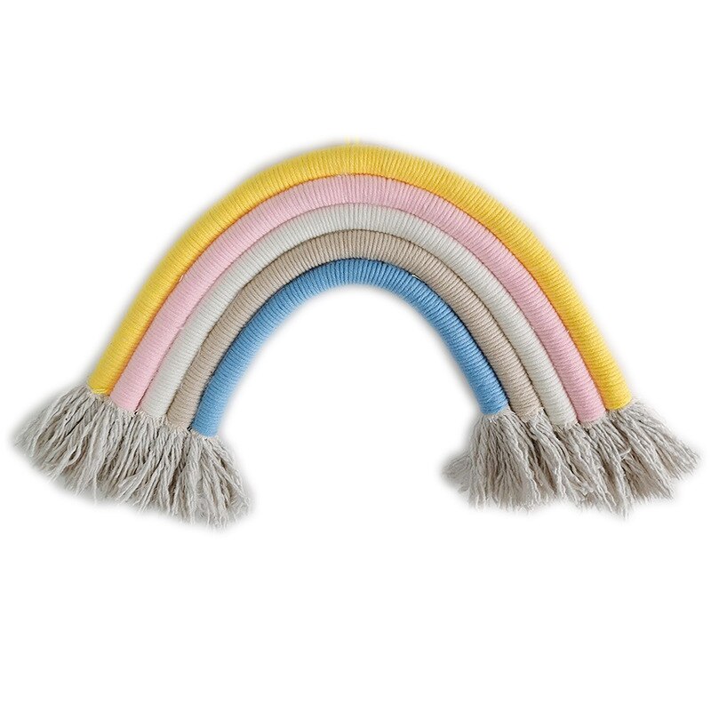 Adornos colgantes de arcoíris tejidos a mano, decoración de pared para habitación de bebés y niñas, colgantes para guardería, accesorios para habitación de niños: 4