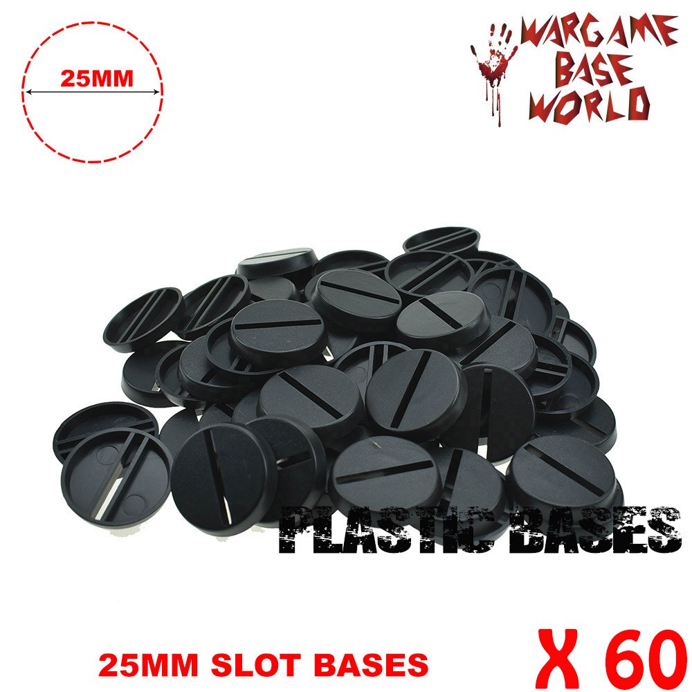 Lot-Of-60-25mm-Round-slot Bases-Voor-Miniaturen 60 stks