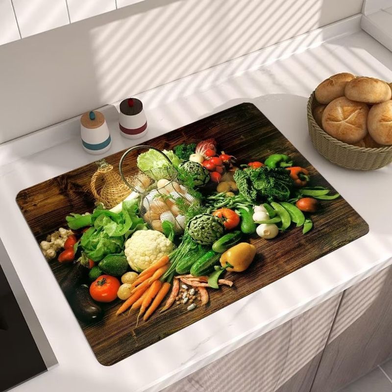 3d Kieselalgen Schlamm Küche Arbeitsplatte Ablauf Pad Saugfähigen Pad Geschirr Ablassen matt Nicht-Unterhose Küche Tischset Geschirr Trocknen matt: 70x40cm / Grün