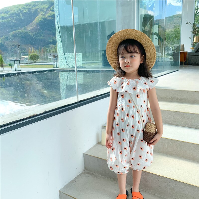 Zomer Baby Meisje Kinderen Katoen Jumpsuits Prinses Verjaardagsfeestje Kinderen Kleding