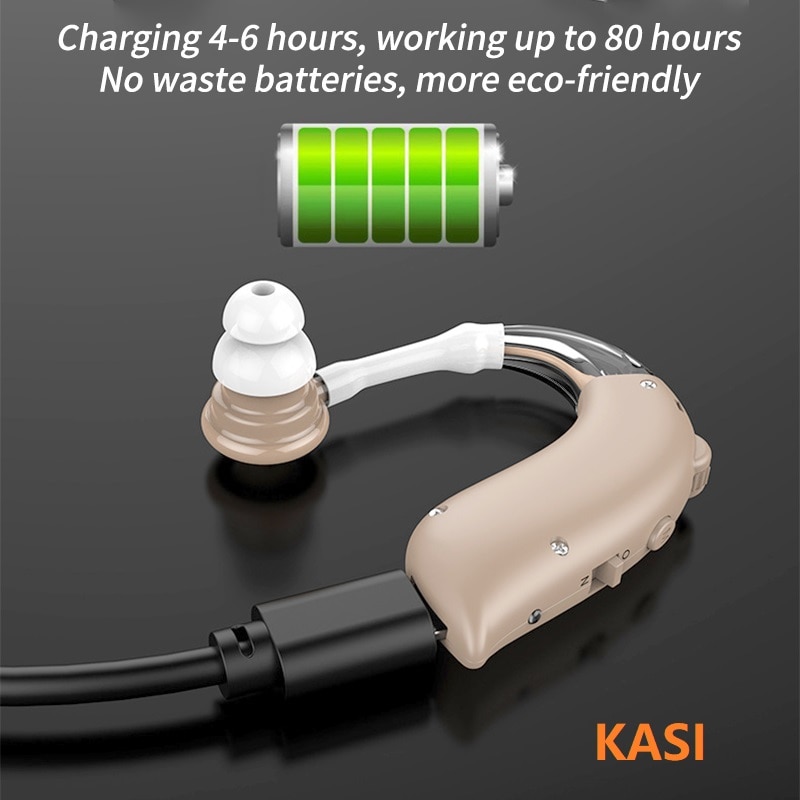 Best Bluetooth Ear Aid Rechargeable Hearing Aid BTE Hearing Aids Ear Listening Device Adjustable Tone Hearing Amplifier Hear Aid