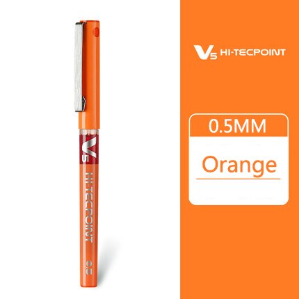 6/12 Uds piloto BX-V5 aguja completa recta bolígrafo líquido BX-V5 0,5mm gel bolígrafo multicolor de gran capacidad: Naranja / 6pieces
