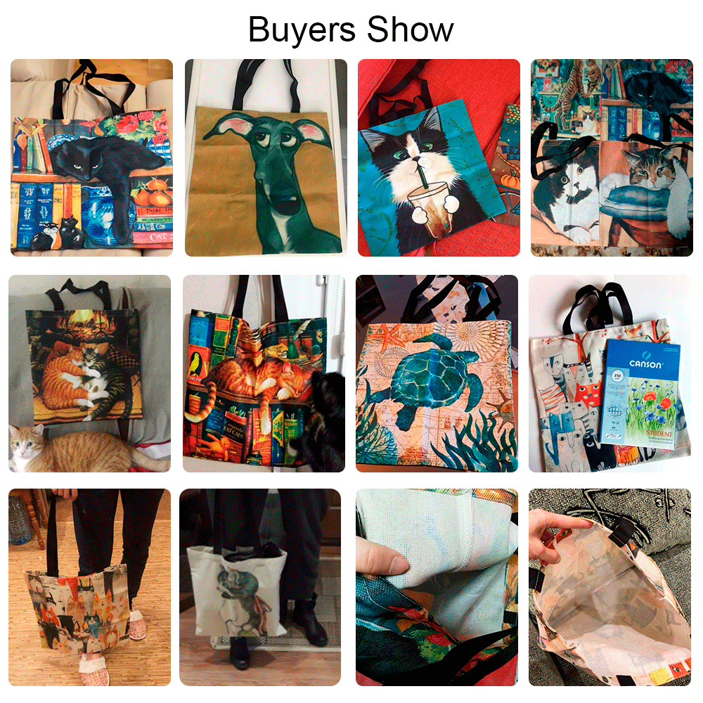 Bolsos de mano pintados a mano con acuarela para mujer, bolso de hombro con estampado Floral de gato bonito, bolso de mano para oficina, bolsos de compras informales diarios