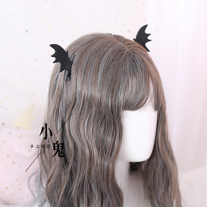 De pequeño diablo elfos ala broches para el cabello Cosplay Animal pelo bandas murciélago negro Clip Accesorios