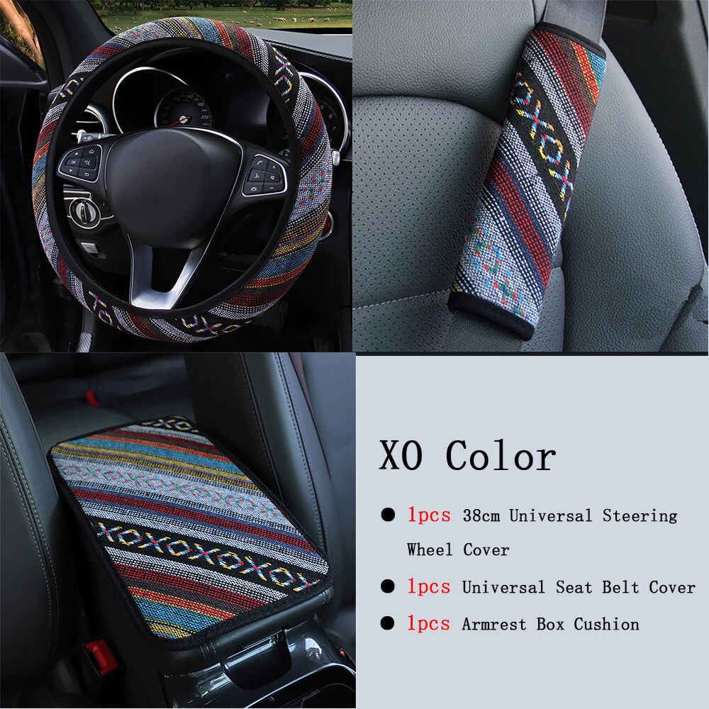 Auto Armlehne Box Kissen Vier Jahreszeiten Ethnische Stil Leinen Stoff Atmungs Nicht-slip Zentrale Griff Box Abdeckung Auto Zubehör: XO models D