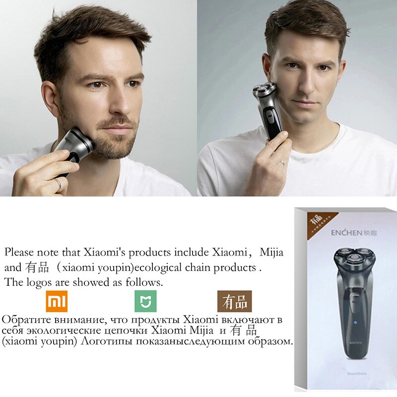 Elektrisch scheerapparaat xiao-mi voor mannen elektrisch scheerapparaat baardtrimmer scheermes 3d zwevende mesjes usb oplaadbare scheerapparaat baard 4