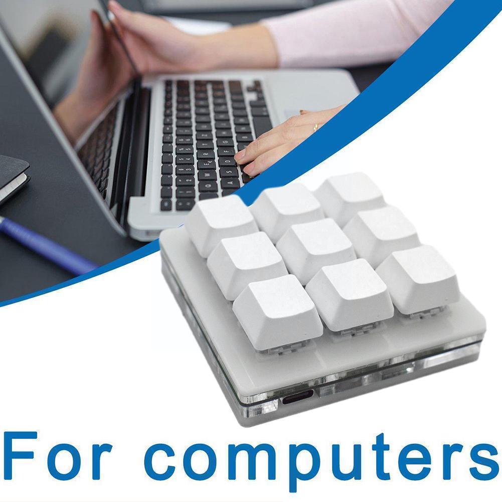 Portable Mini 9 Keys Keypad Diy Shortcut Keyboard Function Keyboard Keyboard Programmable Mini Keyboard Gaming Mechanical U1d4