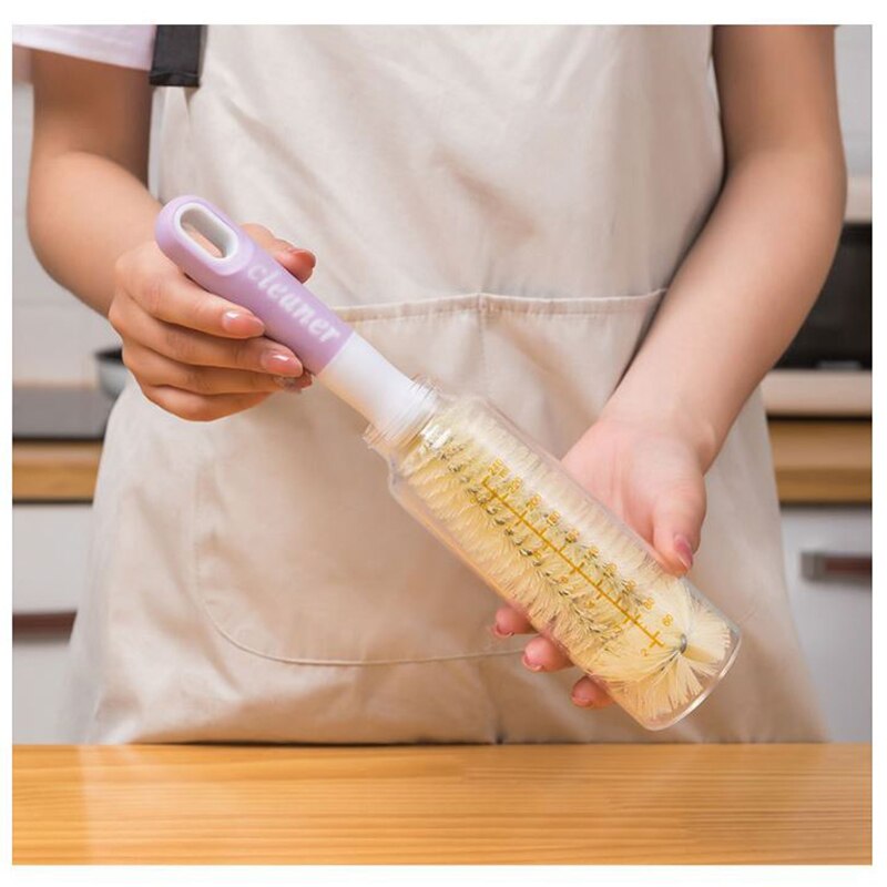 Glass Cleaning Brush Long Handle L-shaped Cup Brush Wineglass Bottle Coffe Tea Glass Cup Cleaning Brush Kitchen Cleaning Tool