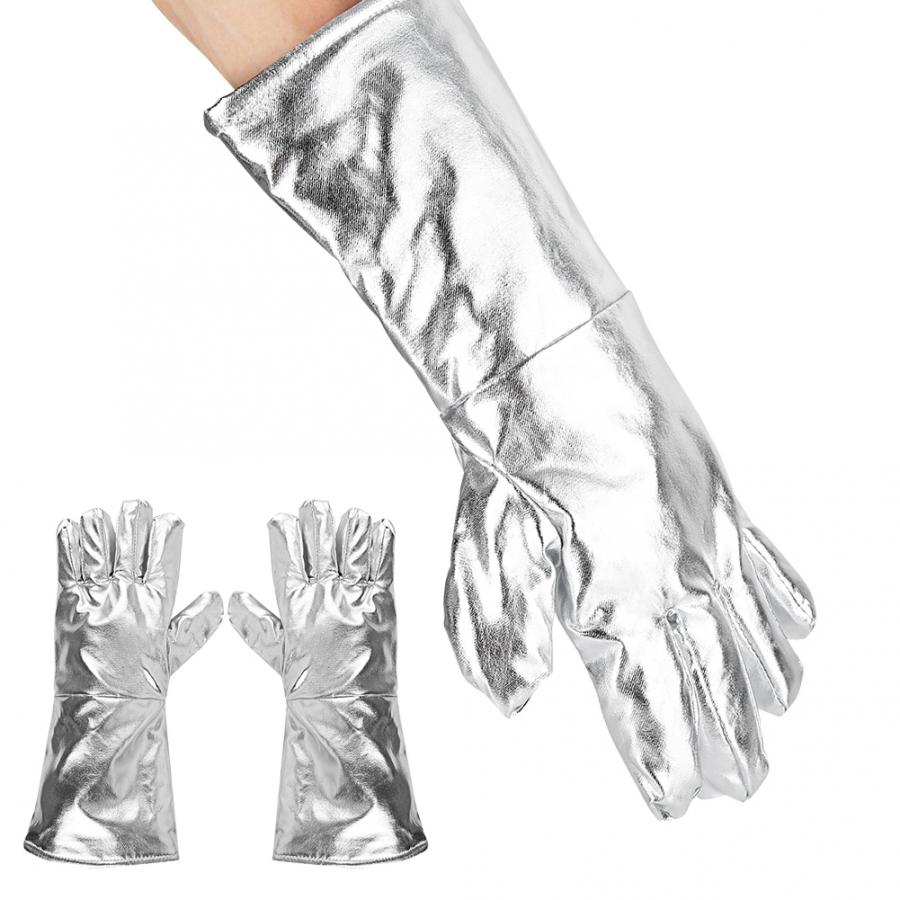 Guantes gruesos de cinco dedos resistentes a altas temperaturas, 700 grados, resistentes a la radiación, aislantes al calor