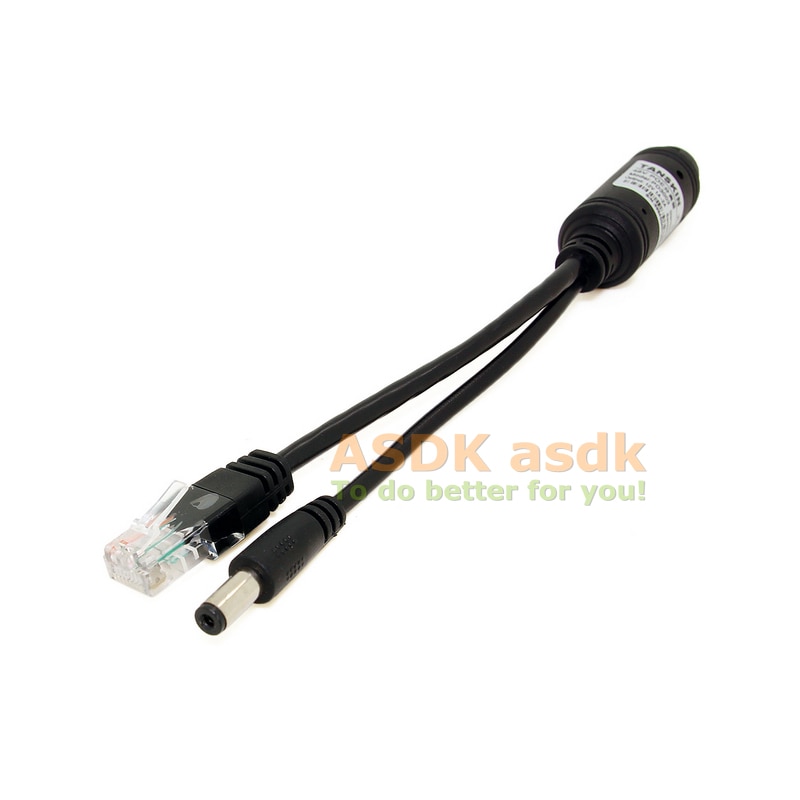 10/100m vanntette poe splitter med ieee 802.3af standard & 12 v 1a utgangsstrøm over ethernet til ip kamera 5.5 x 2.1mm kontakt