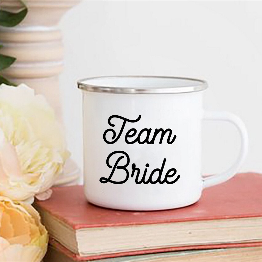 Team Bride Printed Mug Bachelorette Shower Party Wine Juice Cups Coffee Handle Cup Bridesmaid Mugs Maid of Honor