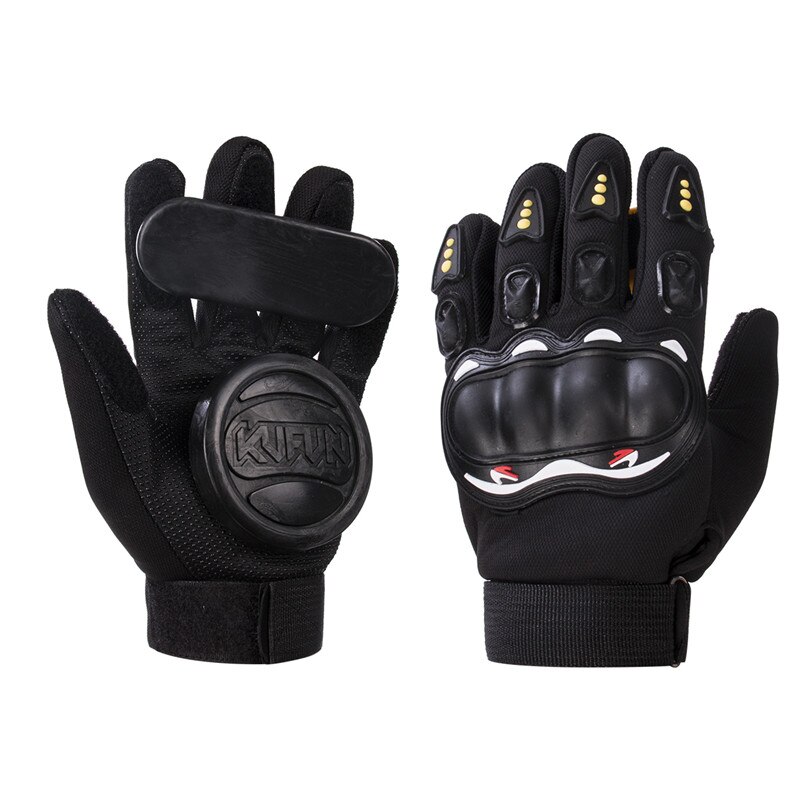 Unisexe Skateboard gants avec curseurs Standard longue planche route descente frein glisser gants pour hommes sport descente frein gants: Black