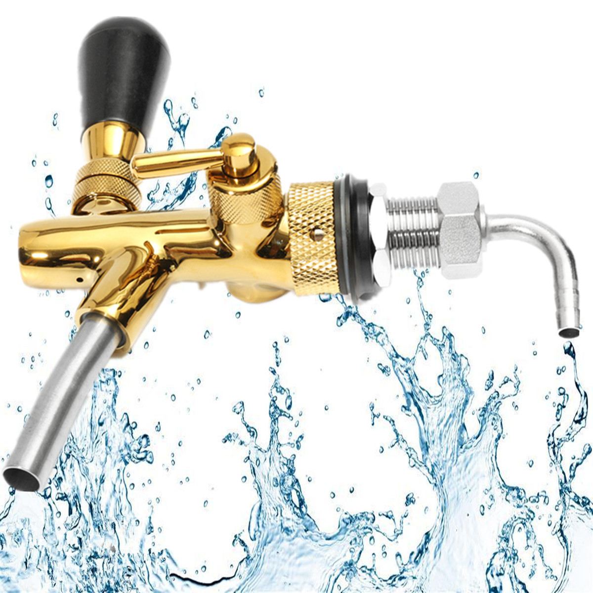 Verstelbare Gouden Bier Kraan Tap G5/8 Schacht Flow Control Chrome Rvs Tapbier Kraan Voor Bars Thuis bier