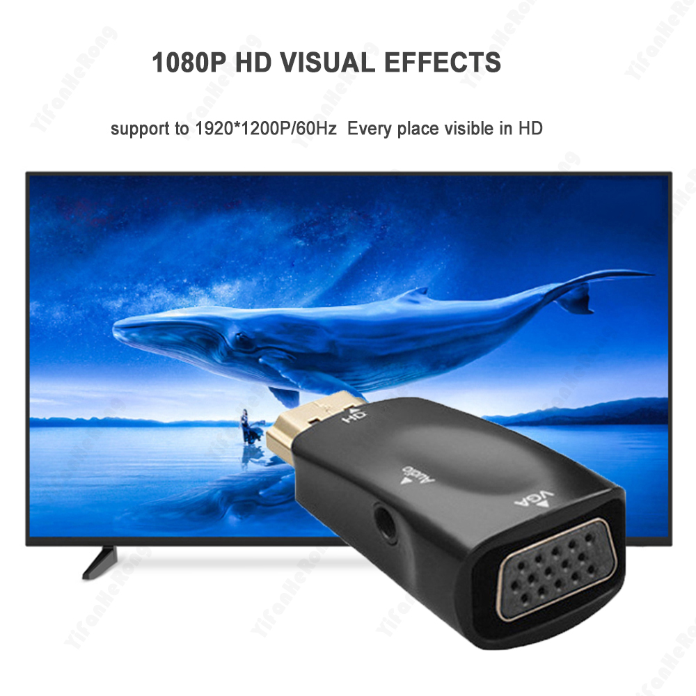 Mini HDMI-kompatibel zu VGA Kabel Konverter 1080P Audio Kabel Konverter mit 3,5 MM Jack Audio Für Laptop TV box Computer Display