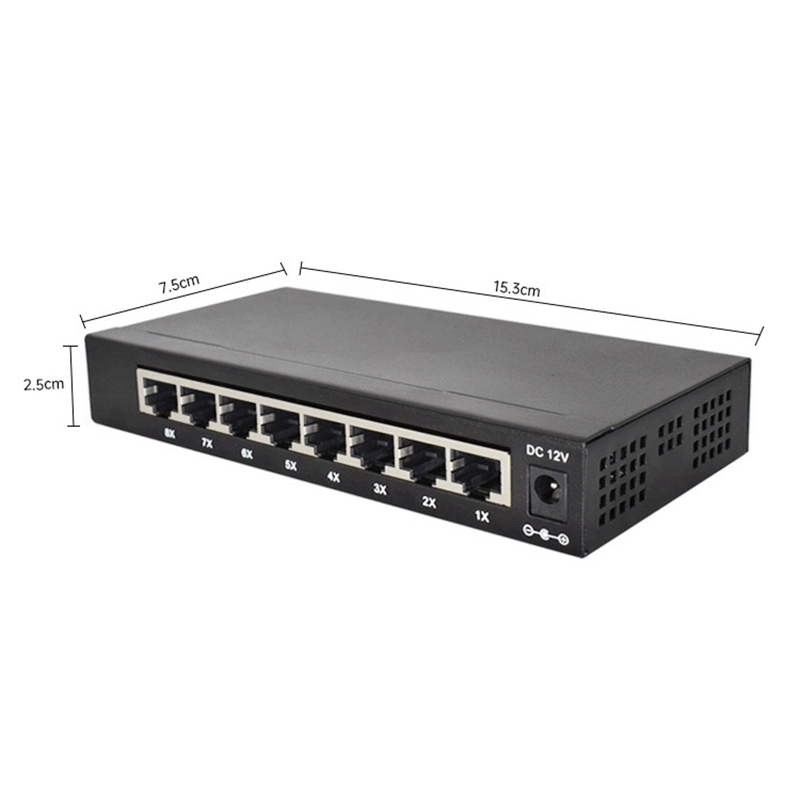 Ethernet Splitter 8-Port Gigabit Heat Dissipation Iron Shell Anti-Shielding Network Switch For PC Router