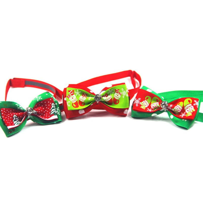 1pcs Reflective Pet Bow Tie Pet Collar Puppy Bows Cat Kitten Necktie Lovely Pets Grooming Accessories Pet Christmas Series