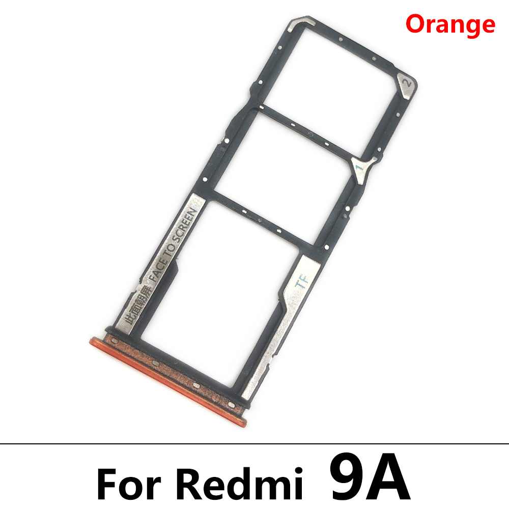 Micro Nano Sim Card Holder Tray Slot Houder Adapter Socket Voor Xiaomi Redmi 9A 9C 9T Vervangende Onderdelen: Redmi 9A Orange