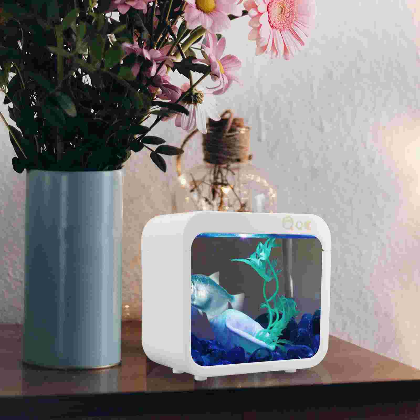 Mini Landscaping Aquarium Clear Fish Tank Fish Breeding Isolation Box Fish Battle Box with Light