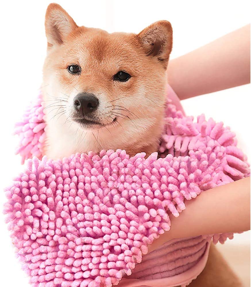 Kjæledyr hund håndkle mikrofiber sterkt absorberende vann chenille håndkle hunder tørke håndkle teppe kjæledyr rekvisita hund badekåpe for hundevalp