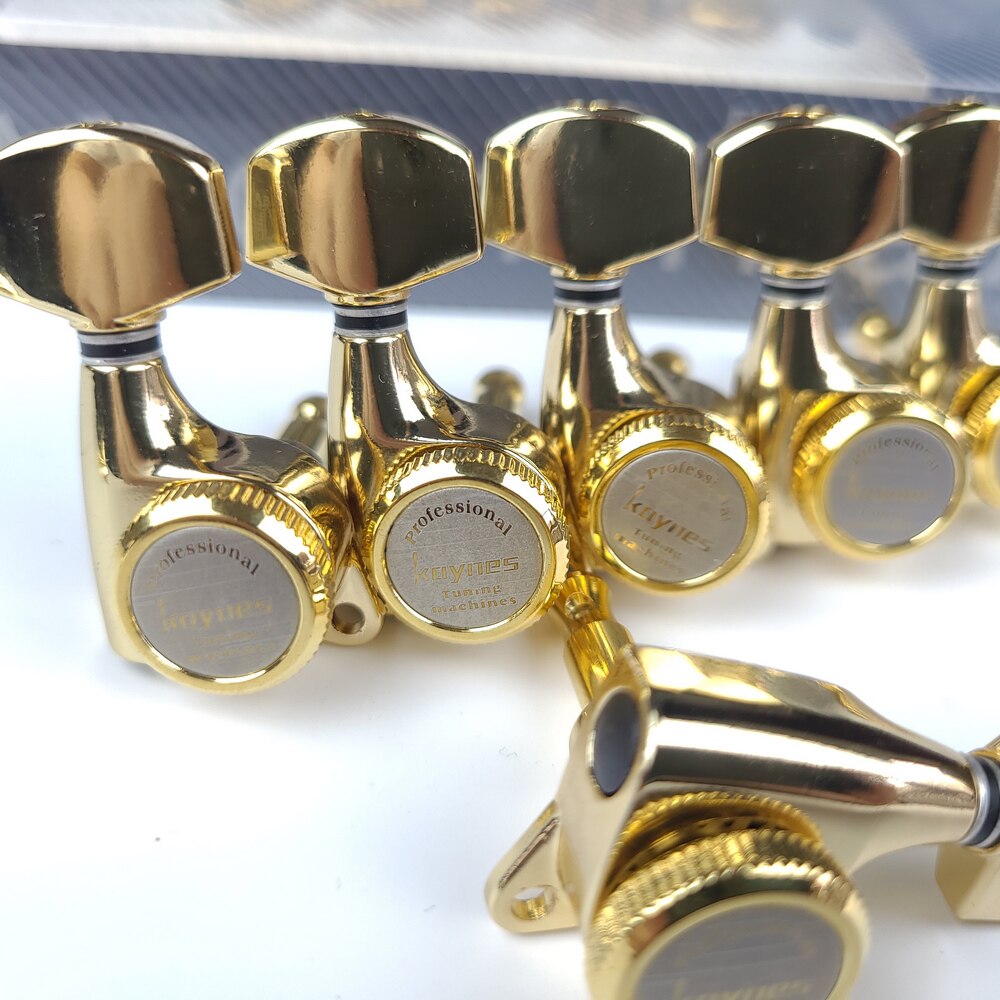 1 Set Guitar Locking Tuners Electric Guitar Machine Heads Tuners Lock String Tuning Pegs Gold 【Made in Korea】