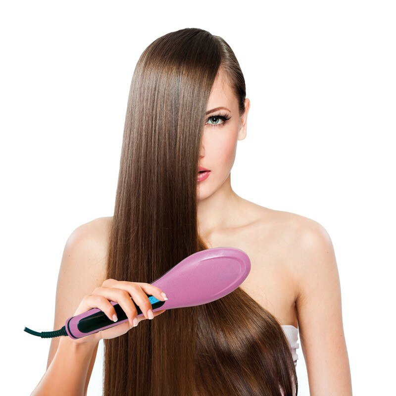 CEPILLO ALISADOR DEL CABELLO DE JOCCA. CEPILLO ELÉCTRICO PARA EL PELO. PLANCHA DE PELO . PEINES PARA EL CABELLO.: Rosa