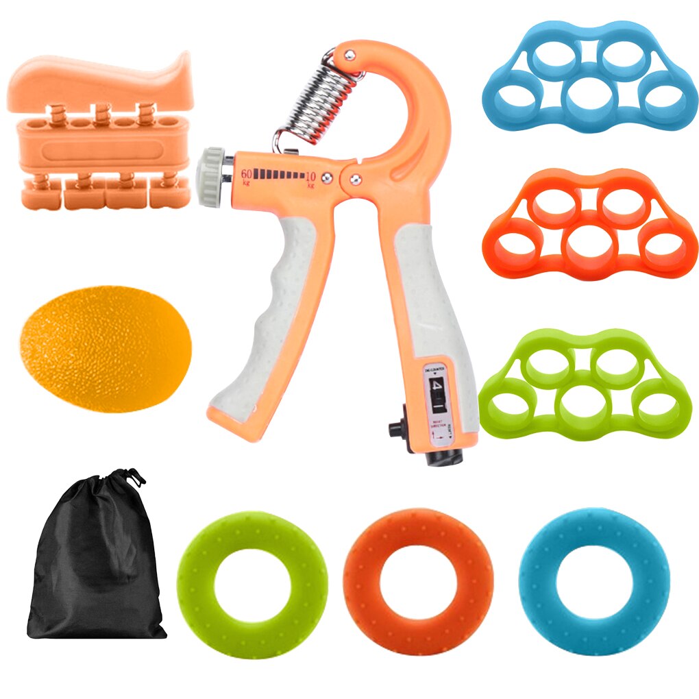 9pcs/set Spring Hand Grip Power Strength Expander For Hand Strengthener Finger Grip Power Grip Rehabilit Hand Trainer Expand: black