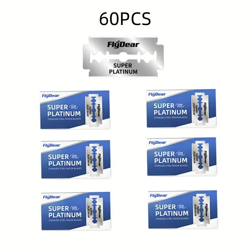 Vintage manuell barberhøvel for menn, klassisk barbershop-høvel med 10 blader, perfekt for barbering, stell og hårstyling: Himmelblå