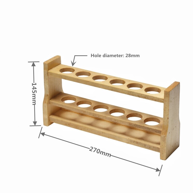 Wooden Rack For Colorimetric Tube Wooden Test Tube Holder Wood Stand Up To 6 Tubes 50ml Diameter 28 mm Laboratory Supplies