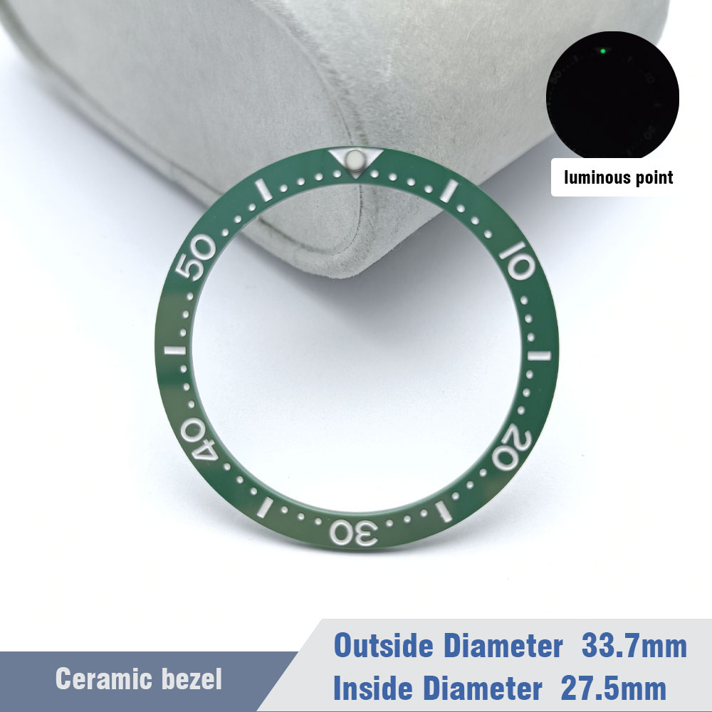 Flat Ceramic Bezel Insert 33.7mm*27.5mm Watch Replacement Watch Parts Watch Cases Replace Accessory Diving Bezel Ring: #M14/24