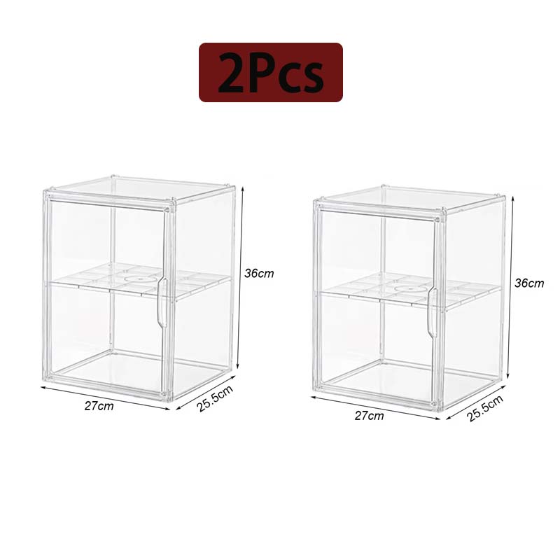 Large Capacity Storage Box Organizer for Figures Acrylic Box Clear Blind Box Showcase Makeup Organizer for Bag: Pink