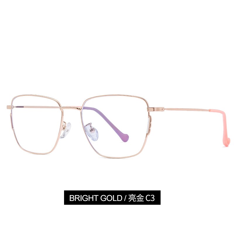 KANASTAL Anti Blue Rays Computer Glasses For Women Glasses Men Anti Rays Radiation Eyewear Frames Metal Unisex Blue rays glasses: bright gold