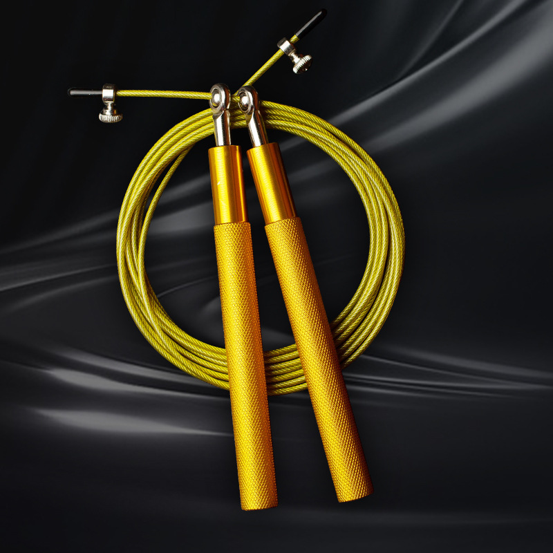 Cuerda para saltar de alambre de acero, equipo deportivo para fitness, rodamientos, cuerda para saltar, estudiantes de secundaria, entrenamiento de aleación de aluminio: Verde