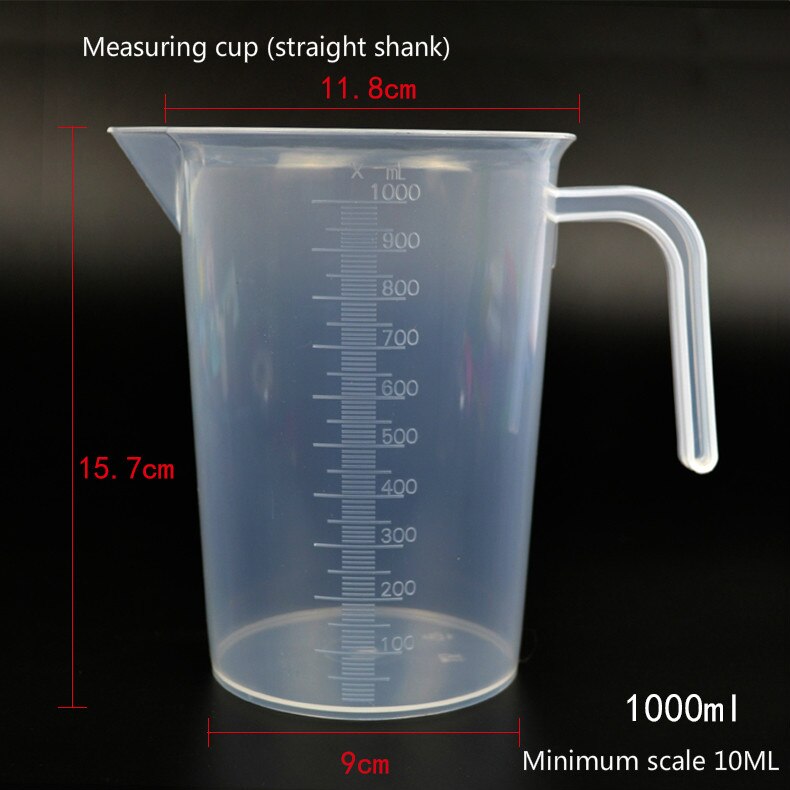 Food grade plastic measuring cup beaker kitchen baking tool large capacity multi-purpose thickening measuring cup: Light Grey