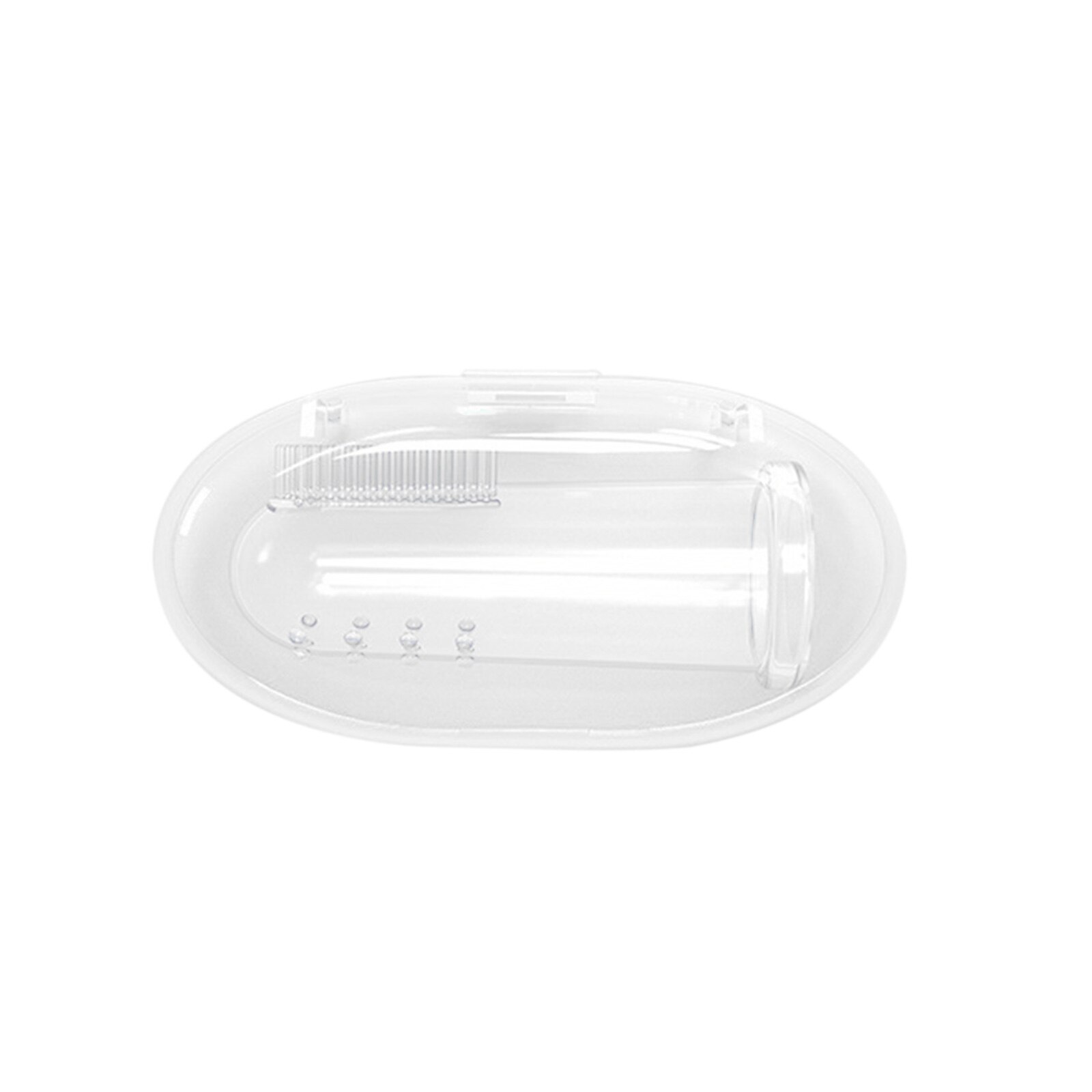 Baby Toothbrush Portable Multifunctional Silicone Toothbrush with Storage Box for Baby Girls and Boys: white 1pc