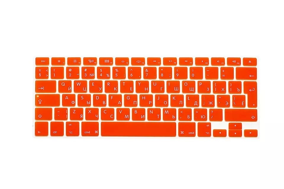 Russische Tastatur Abdeckung Silikon Euro Eu Für Apfel Macbook Luft Profi Retina 13 15 17 alte modell Russland Laptop Haut für Mac Buch: Orange