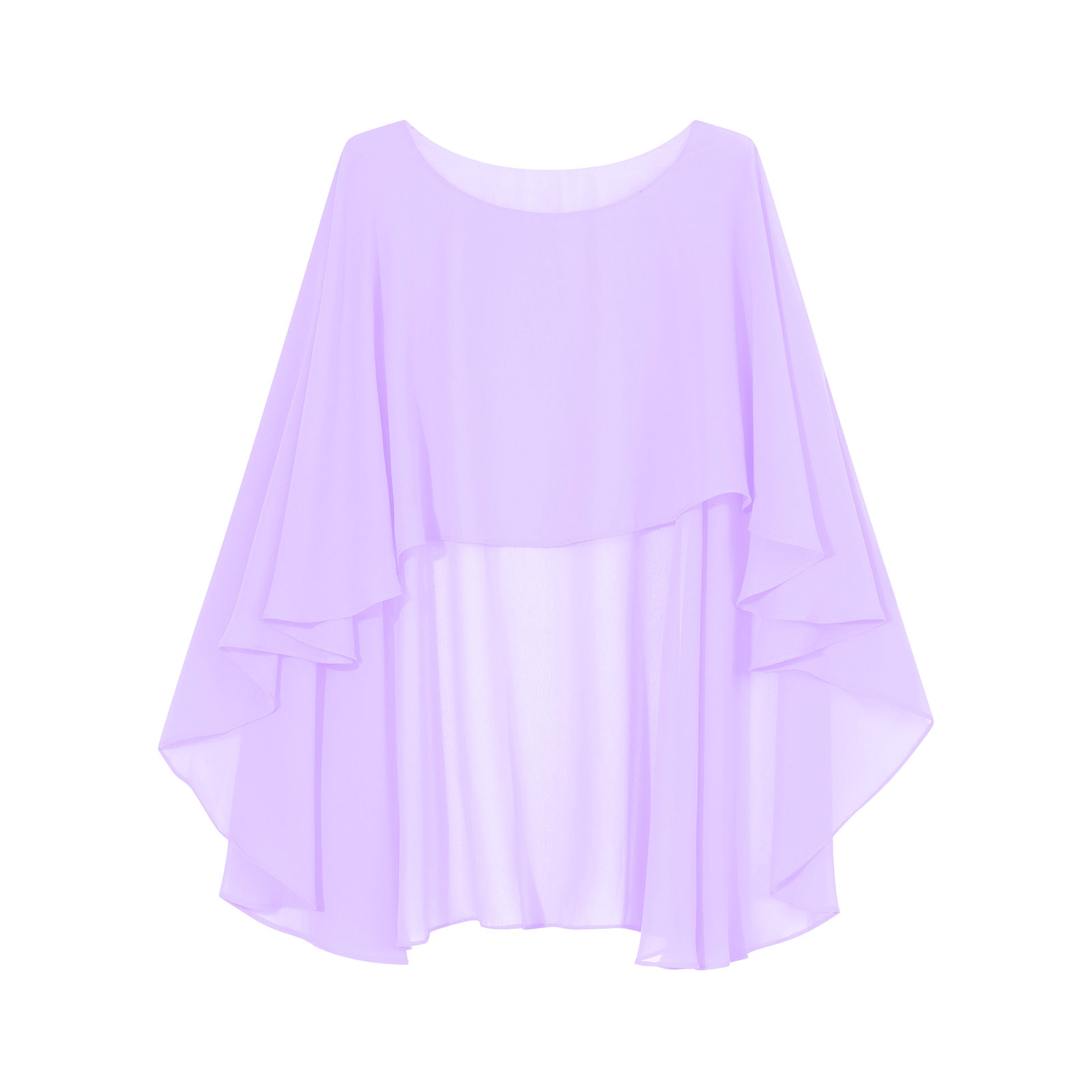 Damer bryllup brudekapper bolero shrug chiffon ensfarget genser langt sjal sjal kveldsfest brudepikekjole cover-up