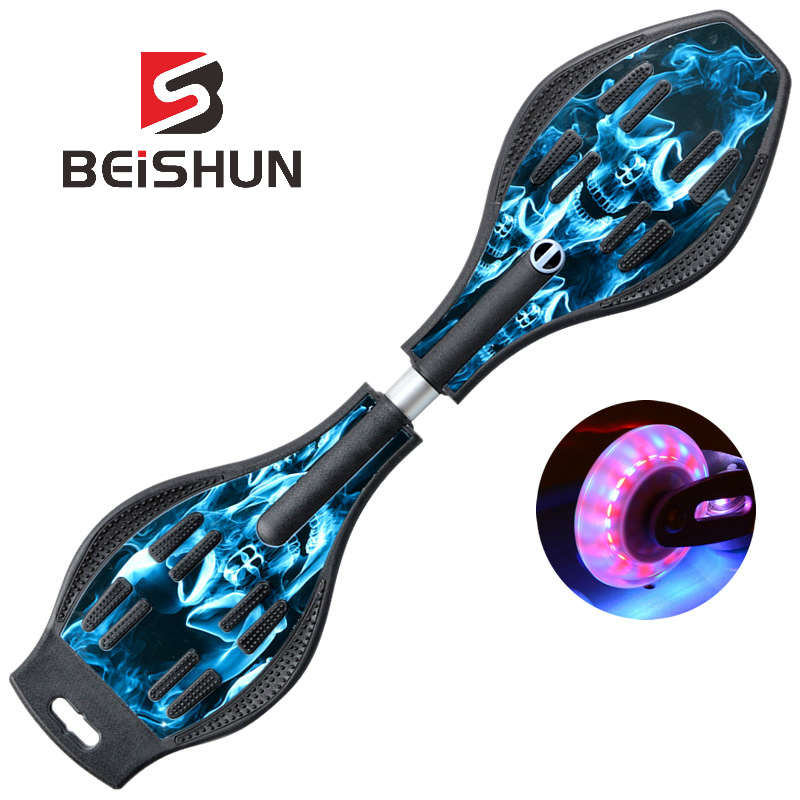 Adult Children's Two-wheeled Skateboard Beginners Flashing Vitality Board Two-wheeled Scooter: Dragon board-7