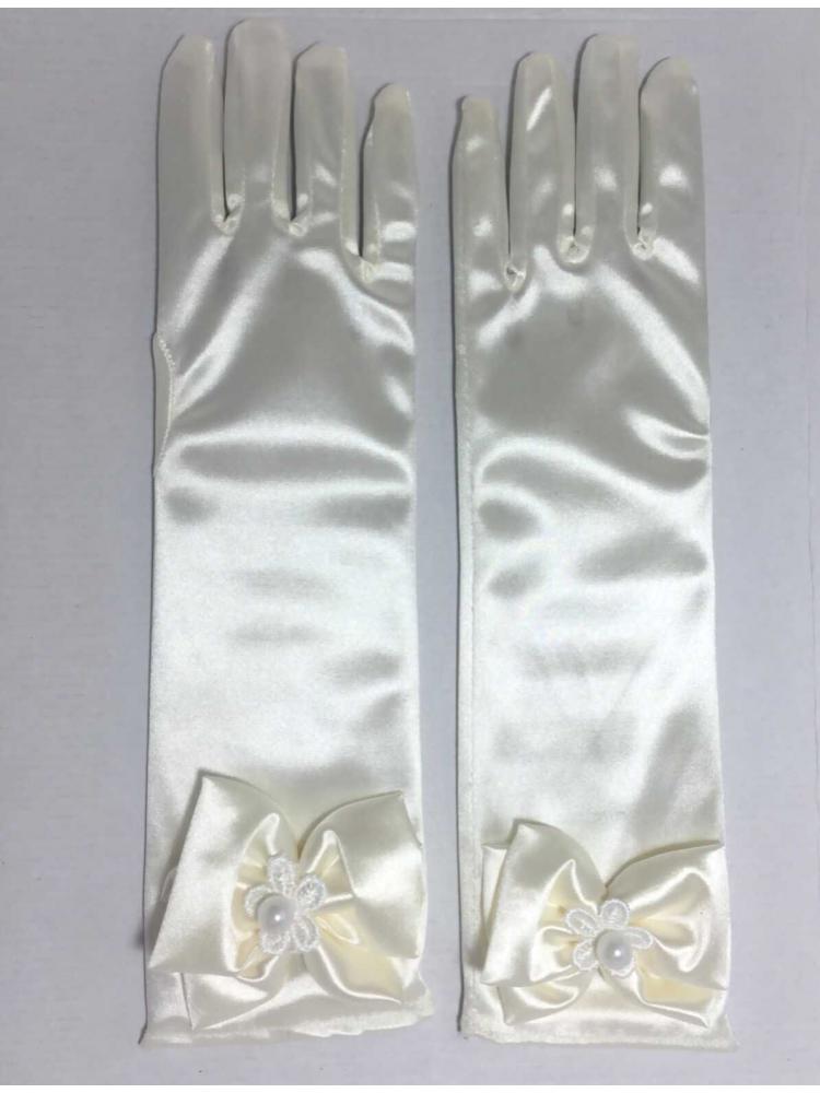 5 pares de guantes largos para niña, vestido con lazo de flores, blanco, rosa, de Navidad, de cumpleaños, negro y rojo