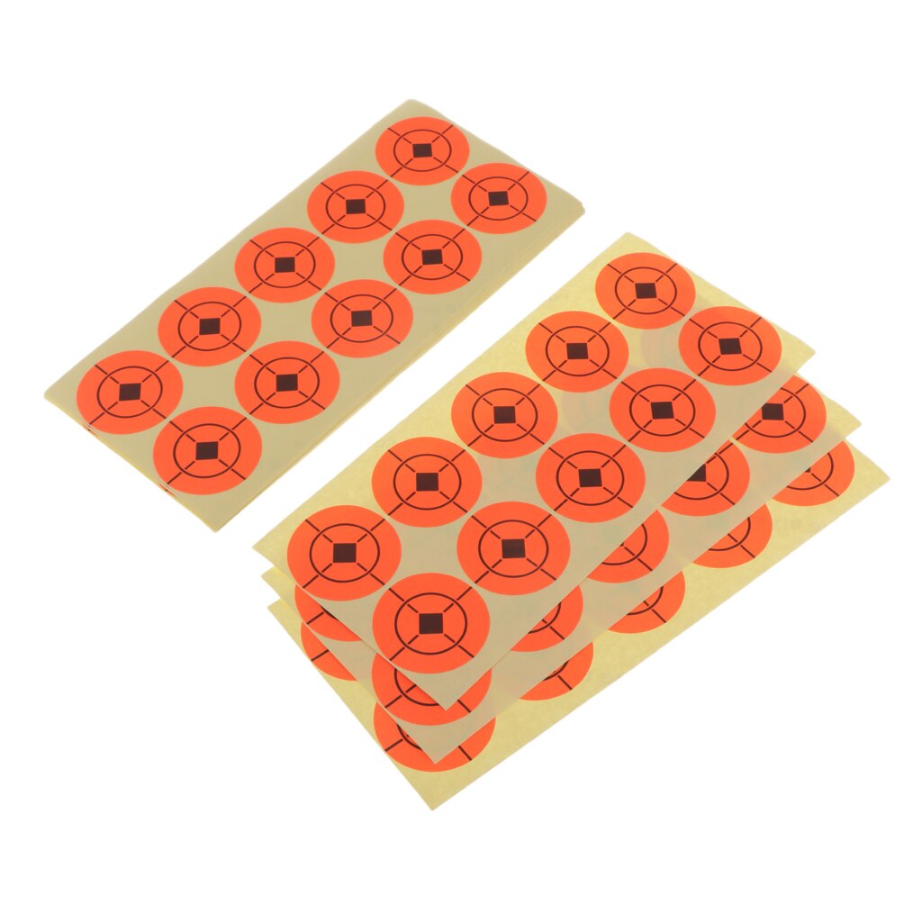 250pcs 4cm Round Fluorescent Orange Target Stickers Adhesive Target
