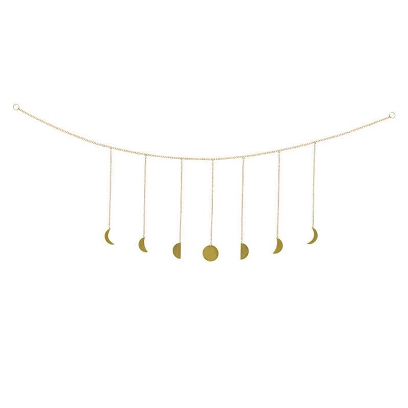 Métal rond pièce soleil lune étoile forme suspendus décoration Photo Blackgroud mur décor à la maison planète décoration: style 1